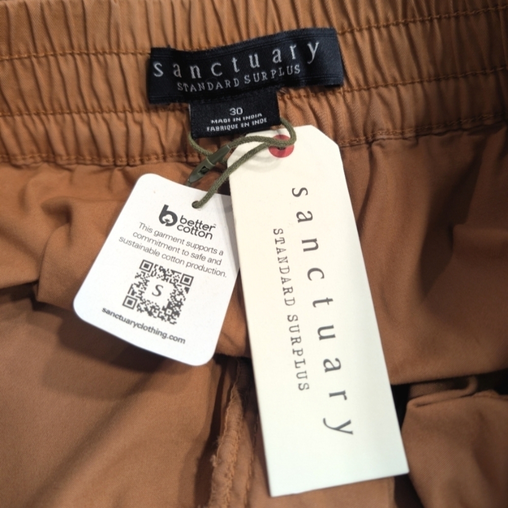 Sanctuary Camel Brown Cargo Pocket Rolled Hem Shorts Size 30 - Picture 4 of 6